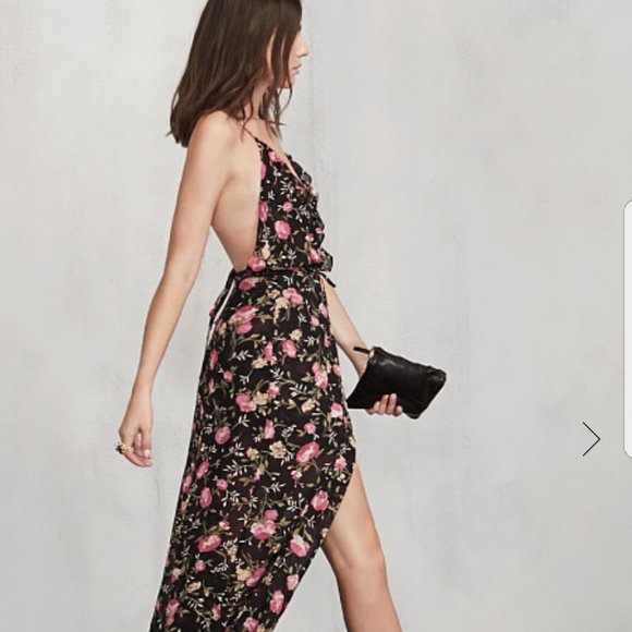 Reformation Hayworth Black Dress Carondelet XL - Picture 4 of 7